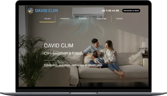 Mockup de l'ordinateur portable site client de SALUTIS